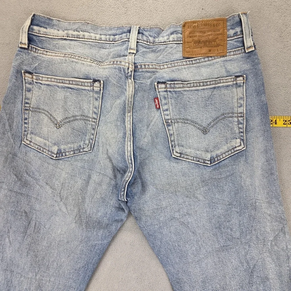 Levis 511 Jeans Mens Selvedge Blue Light Wash Slim Whiskers Honeycomb Fits 31x29